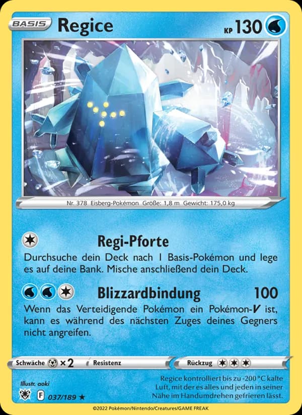 Regice card in German
