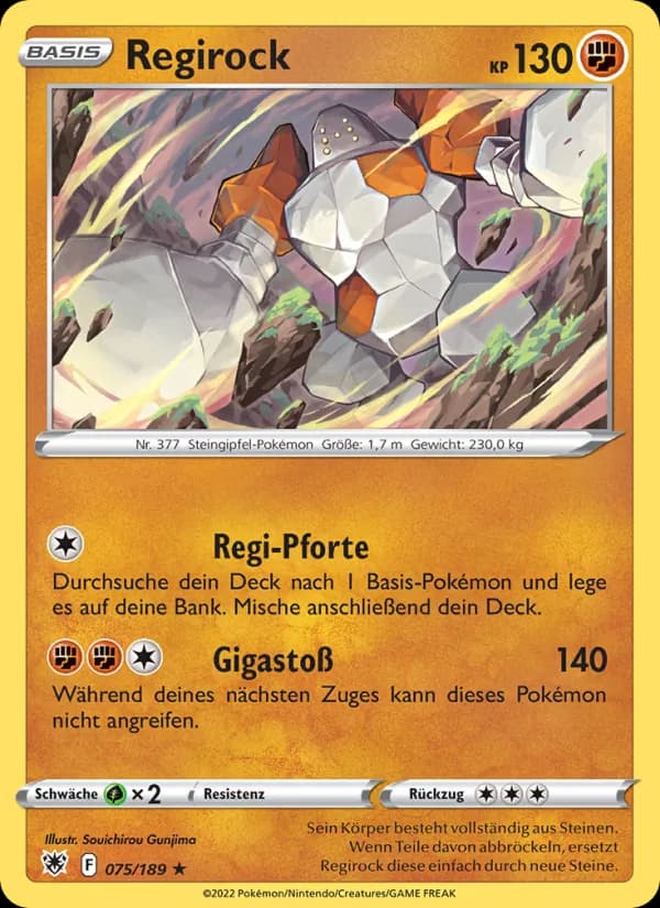 Regirock card in German