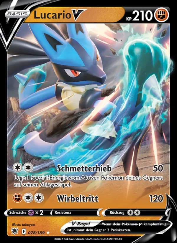 Lucario V card in German