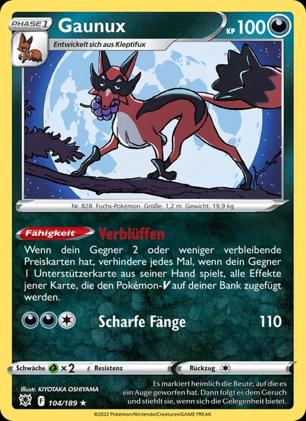 Gaunux card in German