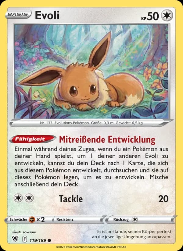 Evoli card in German