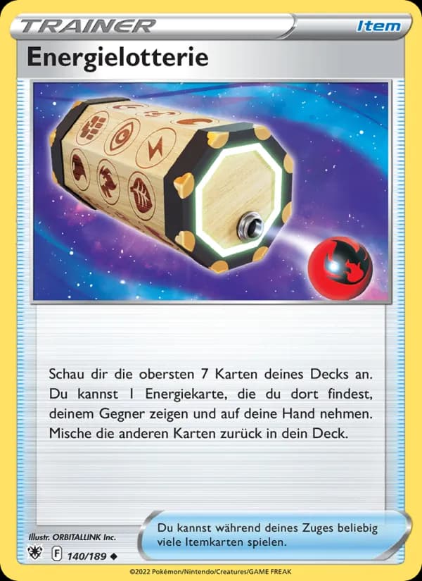 Energielotterie card in German