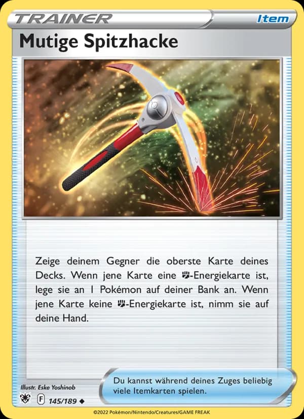 Mutige Spitzhacke card in German