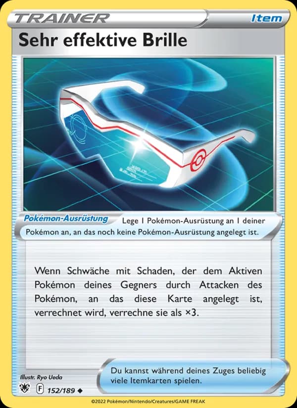Sehr effektive Brille card in German
