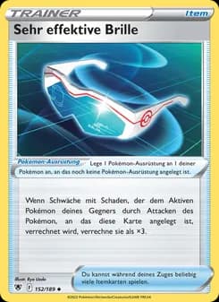Sehr effektive Brille card in German