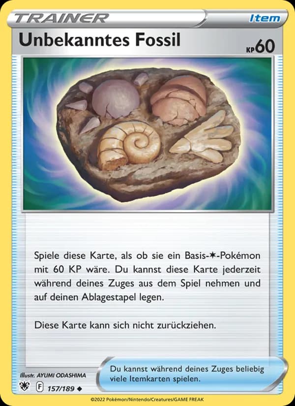 Unbekanntes Fossil card in German