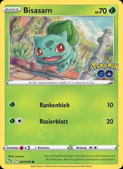 Bisasam card in German
