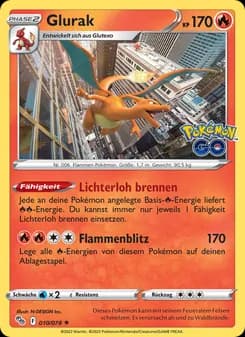 Glurak card in German