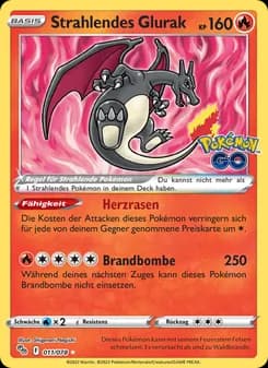 Strahlendes Glurak card in German