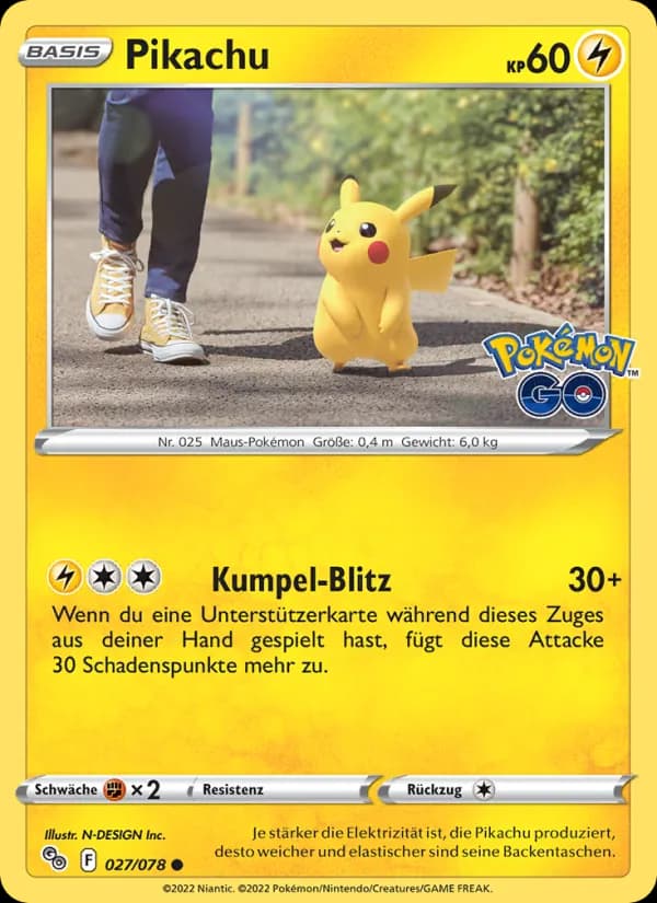 Pikachu card in German