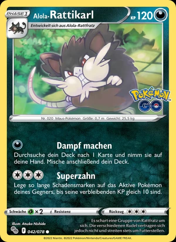 Alola-Rattikarl card in German