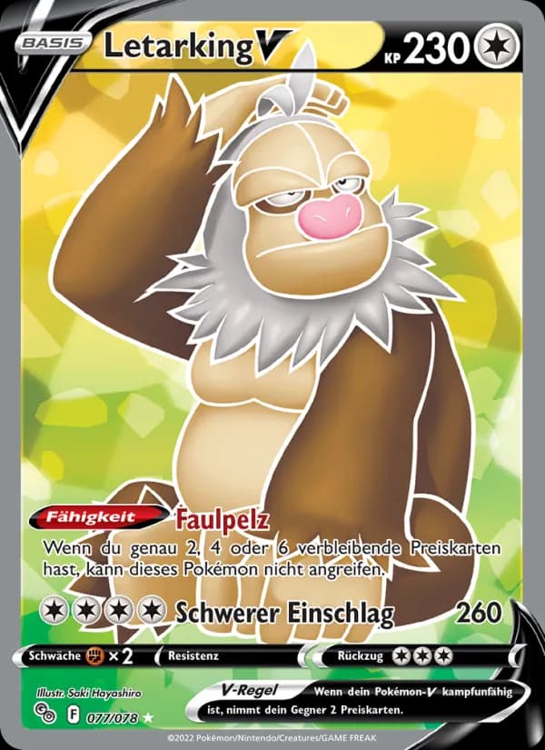Letarking V card in German