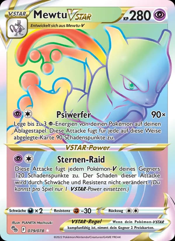 Mewtu VSTAR card in German