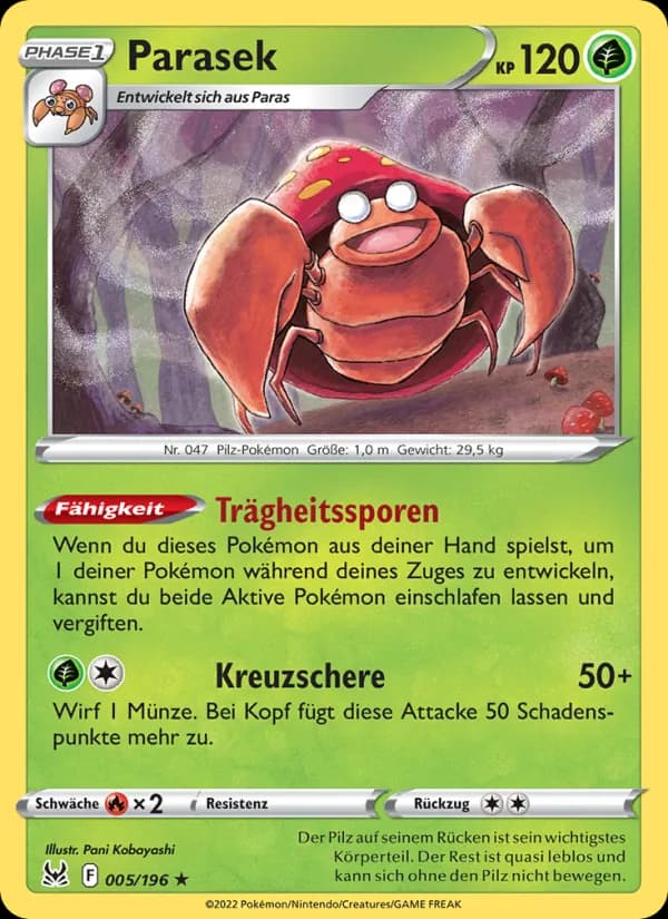 Parasek card in German