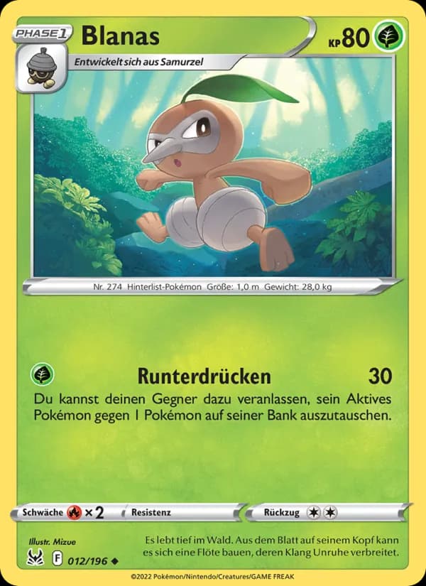 Blanas card in German