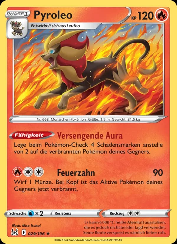 Pyroleo card in German
