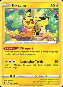 Pikachu card in German