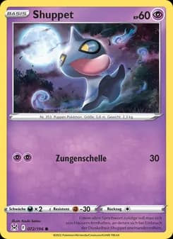 Shuppet card in German