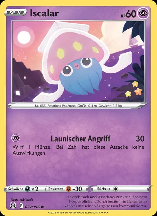 Iscalar card in German