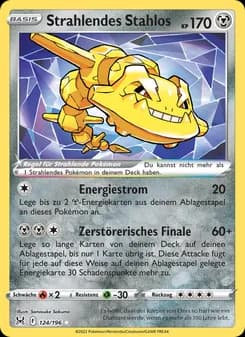 Strahlendes Stahlos card in German