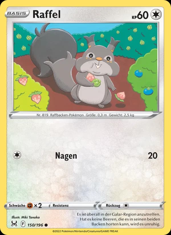 Raffel card in German