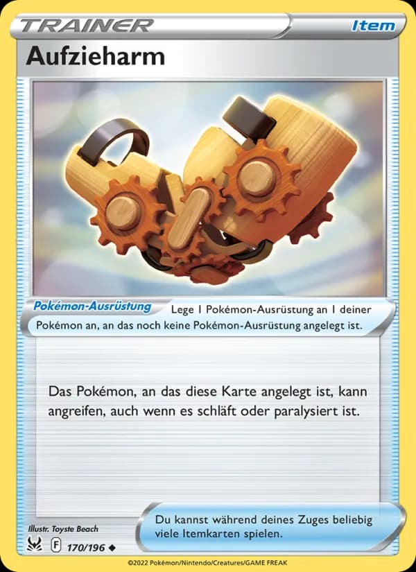 Aufzieharm card in German