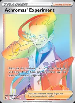 Achromas' Experiment card in German
