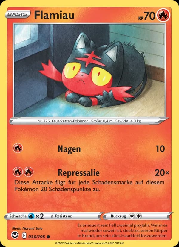 Flamiau card in German