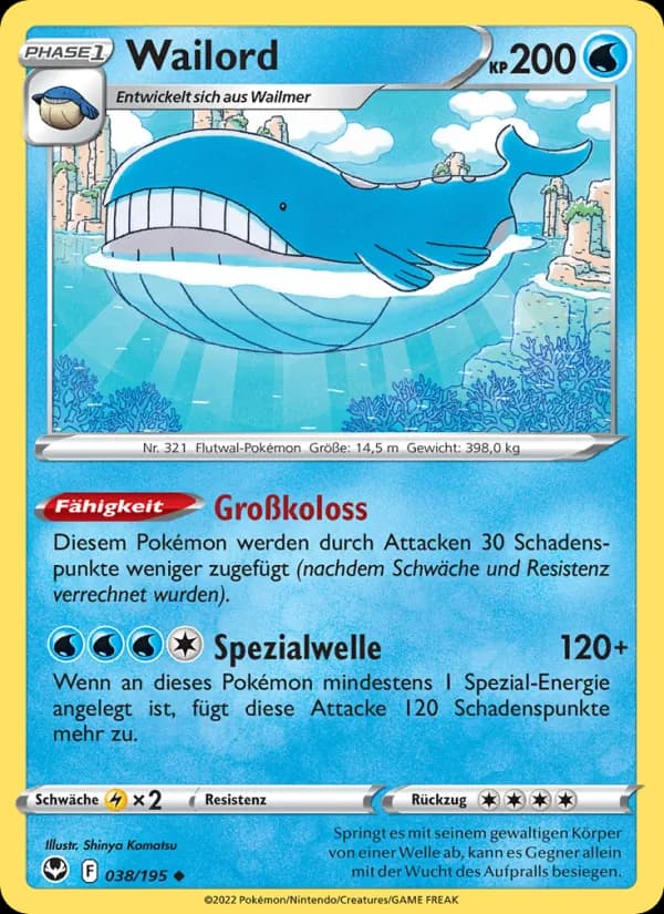 Wailord card in German