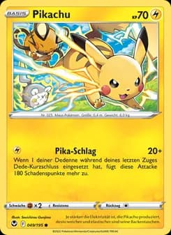 Pikachu card in German