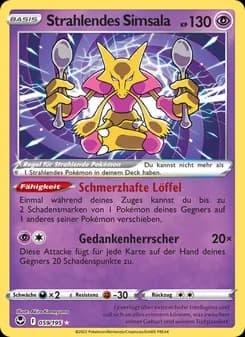 Strahlendes Simsala card in German