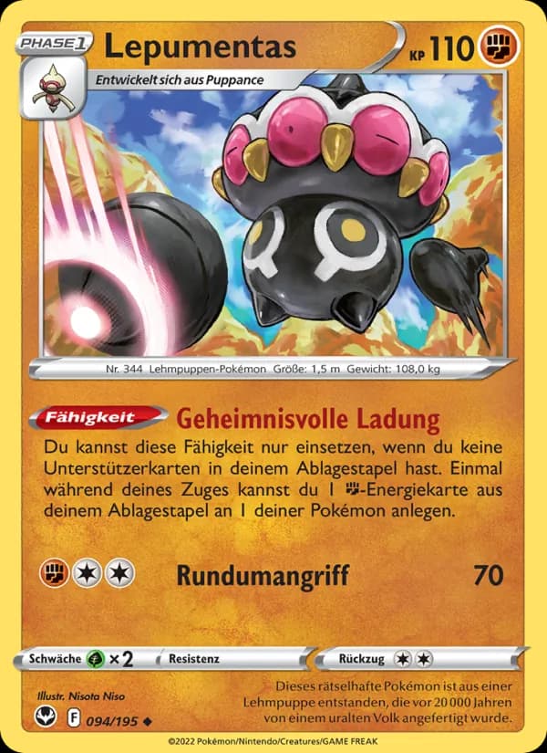 Lepumentas card in German