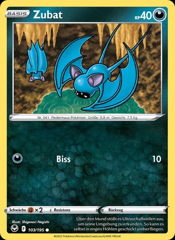 Zubat card in German