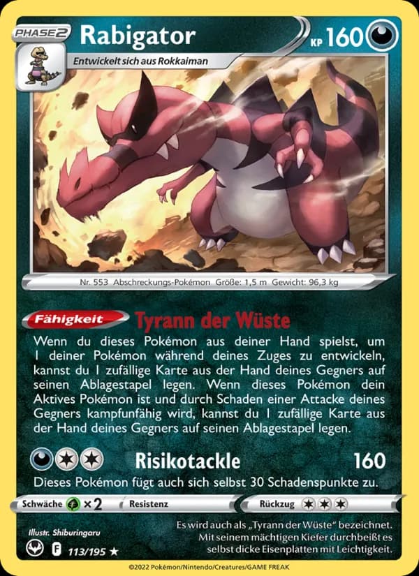 Rabigator card in German