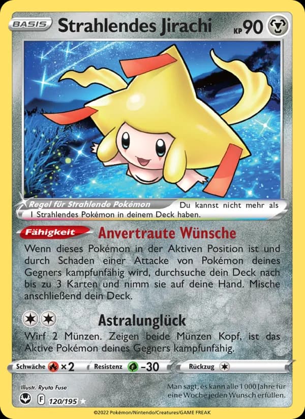 Strahlendes Jirachi card in German