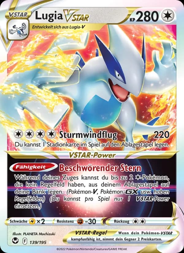 Lugia VSTAR card in German