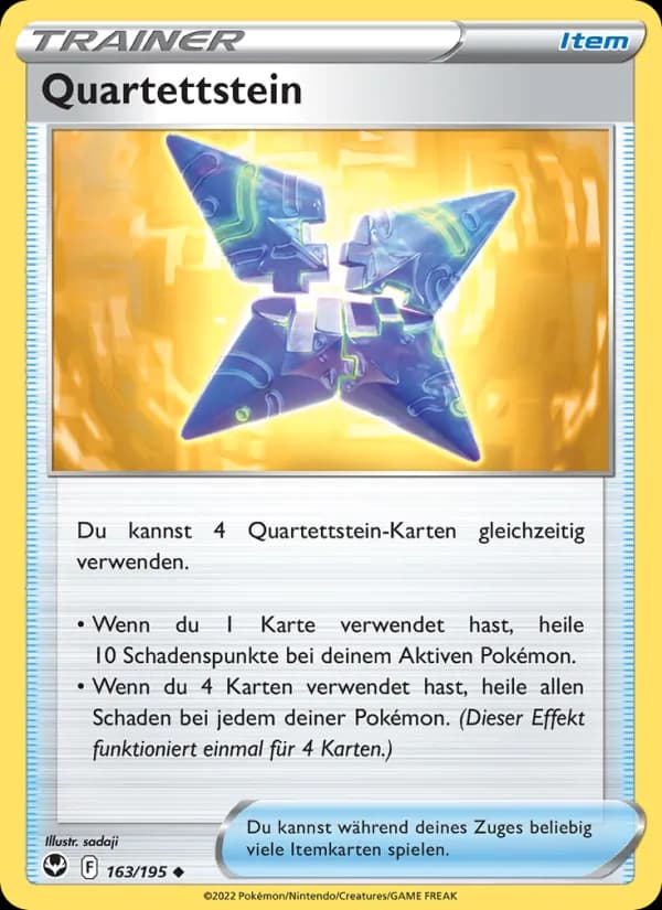Quartettstein card in German