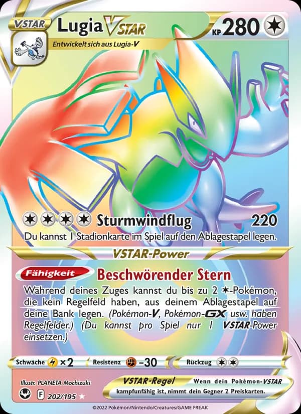 Lugia VSTAR card in German