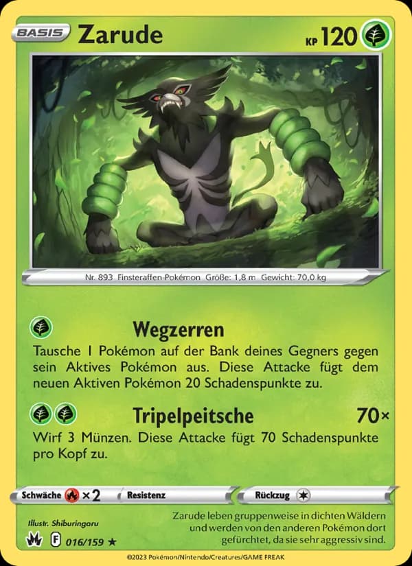 Zarude card in German