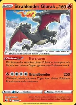 Strahlendes Glurak card in German