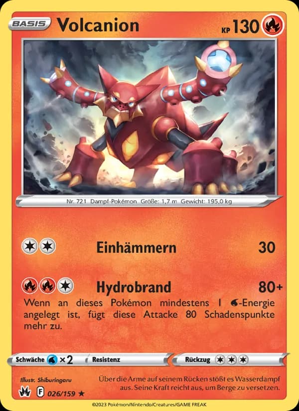 Volcanion card in German