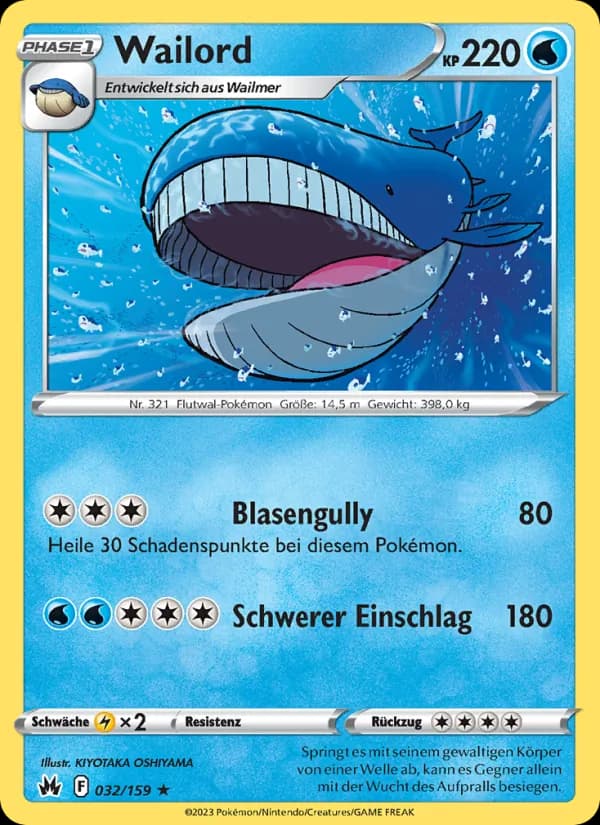 Wailord card in German