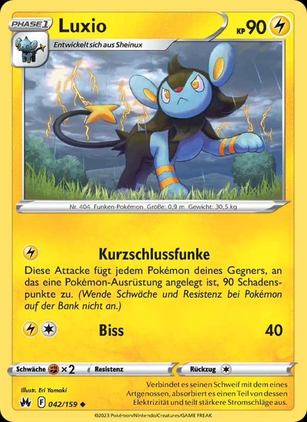 Luxio card in German