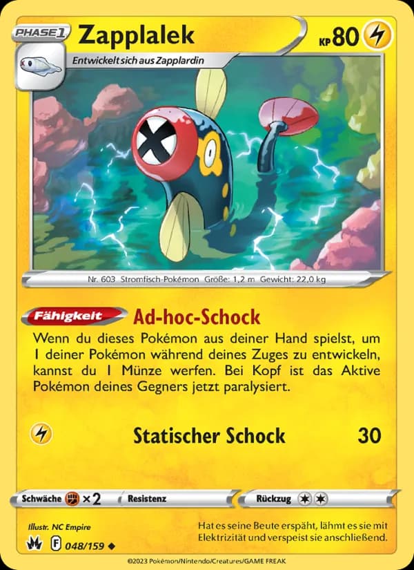 Zapplalek card in German