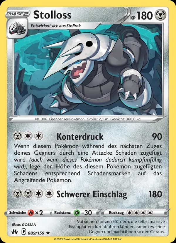Stolloss card in German