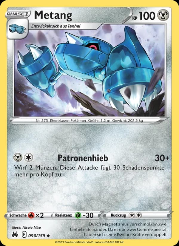 Metang card in German