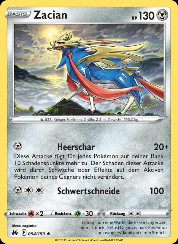 Zacian card in German