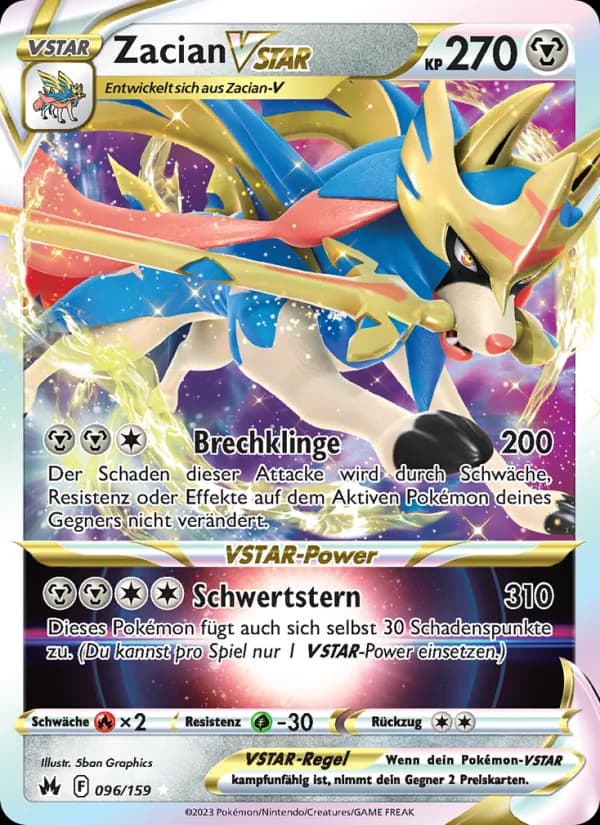 Zacian VSTAR card in German
