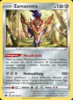 Zamazenta card in German