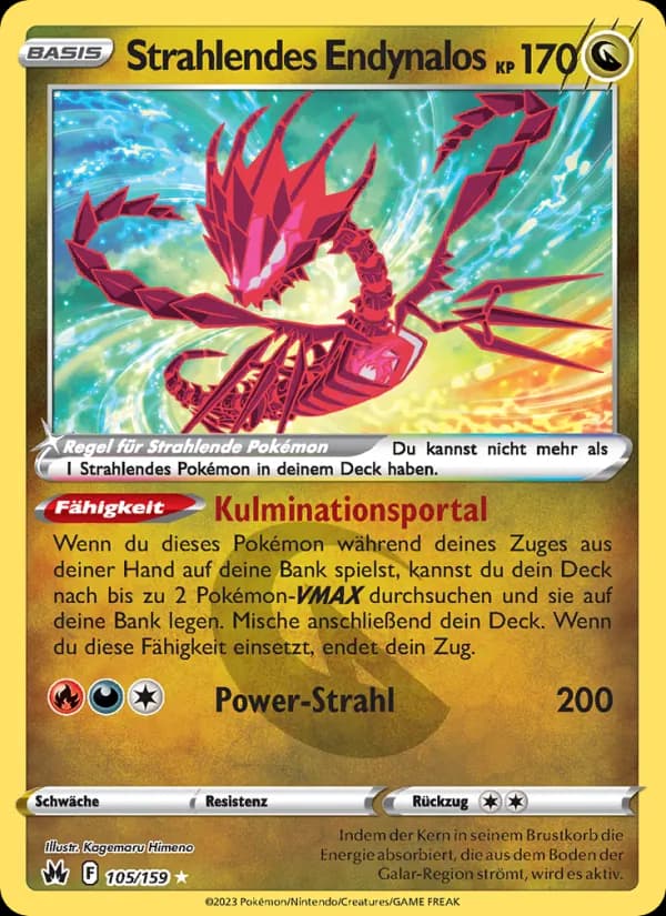 Strahlendes Endynalos card in German